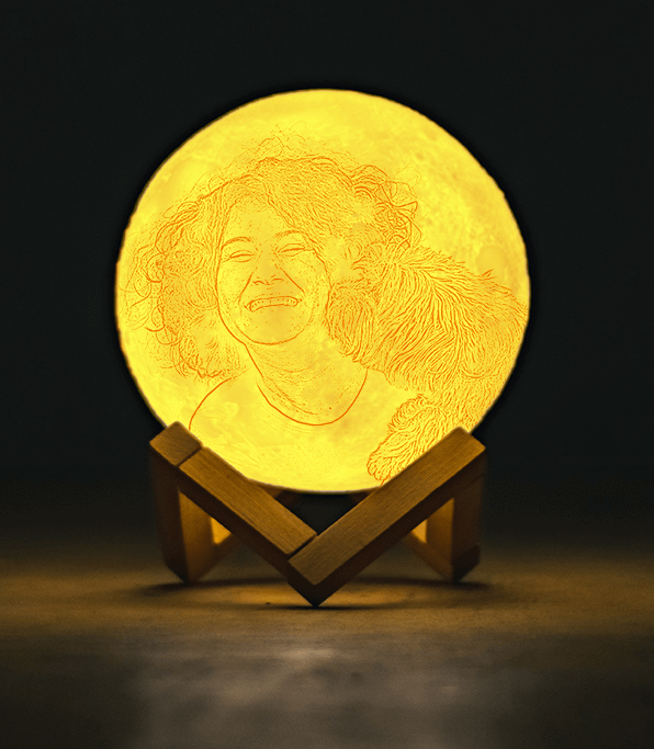 Photo Moon Lamp  Personalized 3D Printed Photo Lamp - 16 Colors