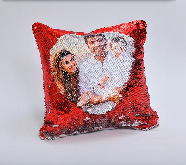 Custom Photo Sequin Pillows, 16x16 Sequin Pillow, Gift | Custom Photo Gifts | Magic Pillows